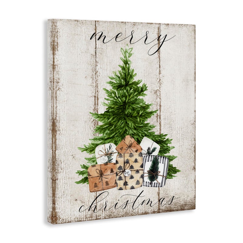 Stupell Industries Rustic Distressed Christmas Tree, Designed By Deborah Brown, 16 x 20, Canvas Wall Art - Image 3